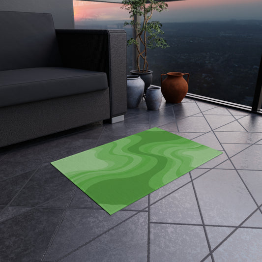 Greenie Meanie Wavey 24" x 36" Outdoor Rug