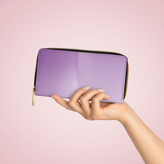 Soft Lavender Fade Elegant Abstract Zipper Wallet - Stylish & Functional Accessory for Everyday Use