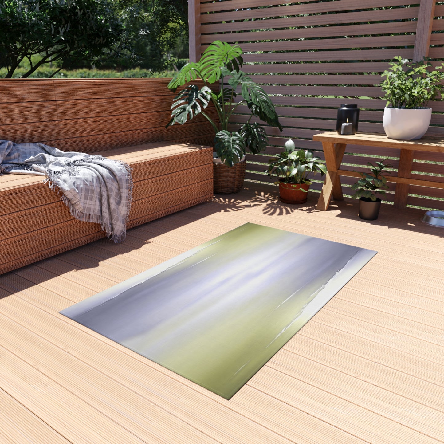 Lavender Sea Golden Fog Outdoor Rug, 36" x 60"