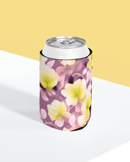 Lemon Blossom Floral Bunch 12 oz Can Cooler Sleeve