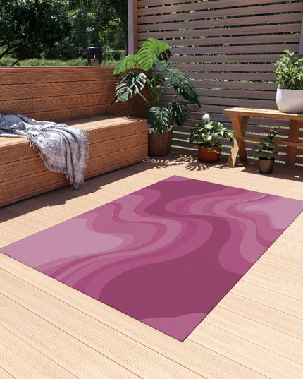 Pinky Mauve Wavey 48" x 72" Outdoor Rug