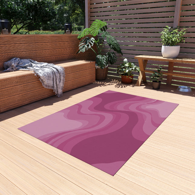 Pinky Mauve Wavey 48" x 72" Outdoor Rug