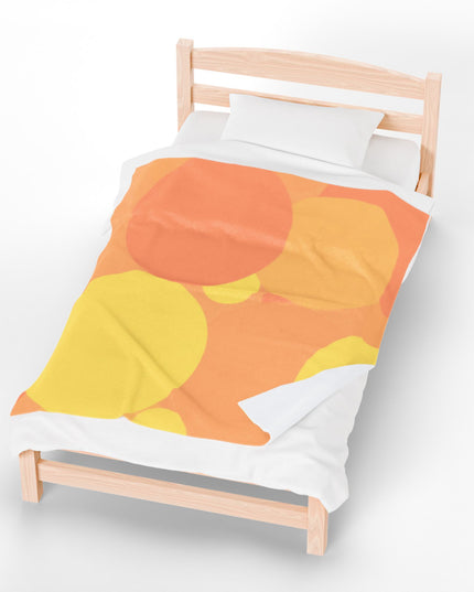 Pastel Bright Oranges Patches Velveteen Plush Blanket, 50" x 60"