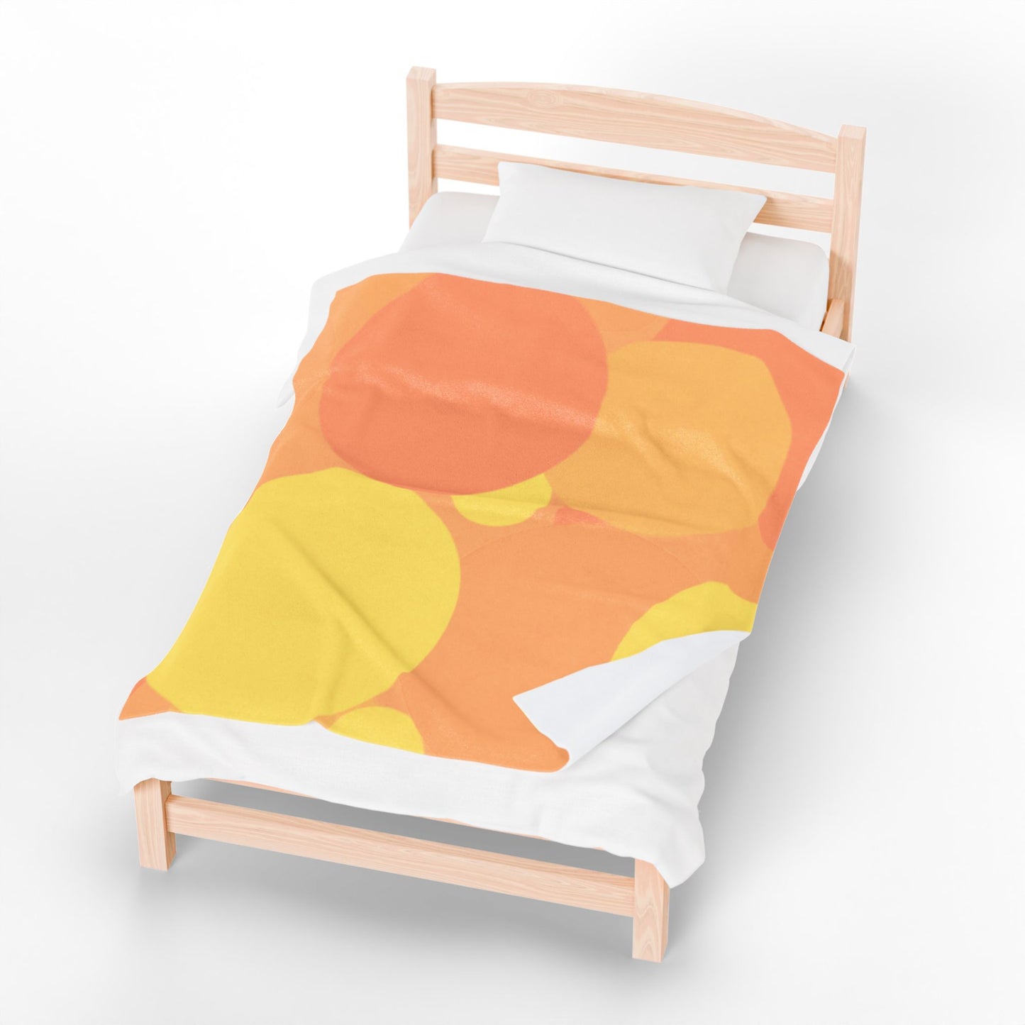 Pastel Bright Oranges Patches Velveteen Plush Blanket, 50" x 60"