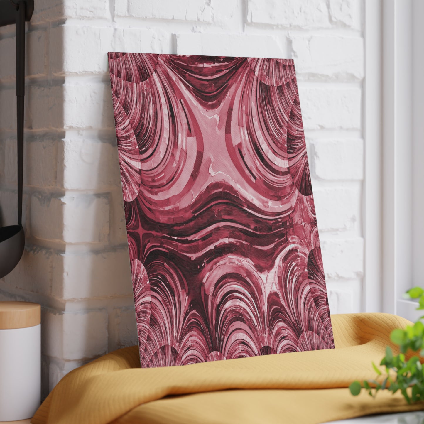 Uzi Spiral Ruby 8" x 11" Glass Cutting Board