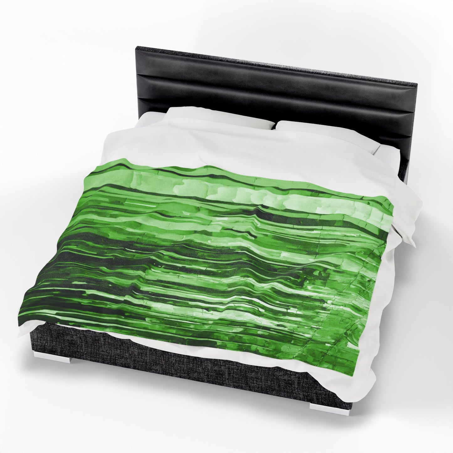 Striped Mint Pastel Velveteen Plush Blanket, 60" x 80"