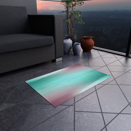 Green Sea Lavender Fog Outdoor Rug, 24" x 36"