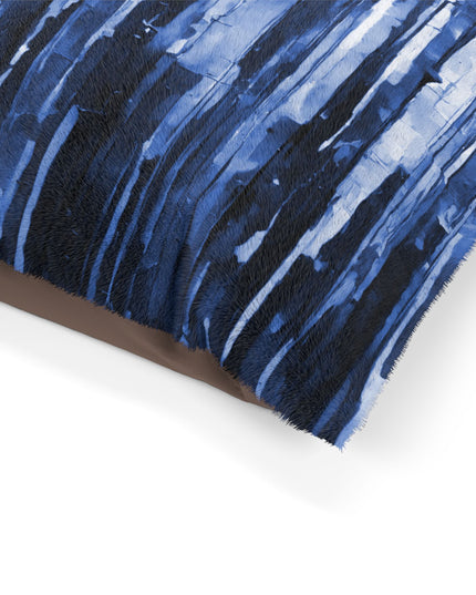 Striped Deep Blue Pastels 28" × 18" Pet Bed