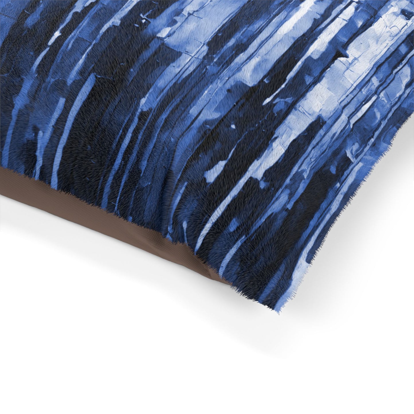 Striped Deep Blue Pastels 28" × 18" Pet Bed