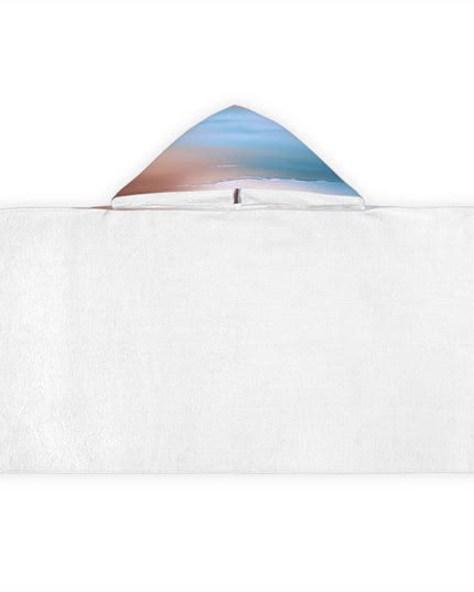 Blue Sea Peach Fog Youth Hooded Towel, 24" x 48"