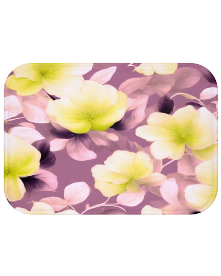 Lemon Blossom Floral Bunch 24" x 17" Bath Mat