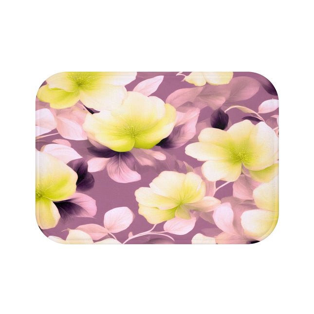 Lemon Blossom Floral Bunch 24" x 17" Bath Mat