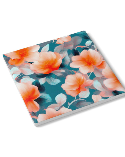 Orange Blossom Floral Bunch Square Ceramic Coaster, 4" x 4"