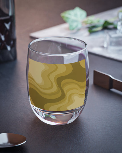 Brown Wavey Whiskey Glass, 6 oz