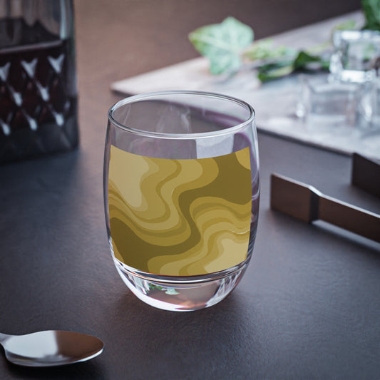 Brown Wavey Whiskey Glass, 6 oz