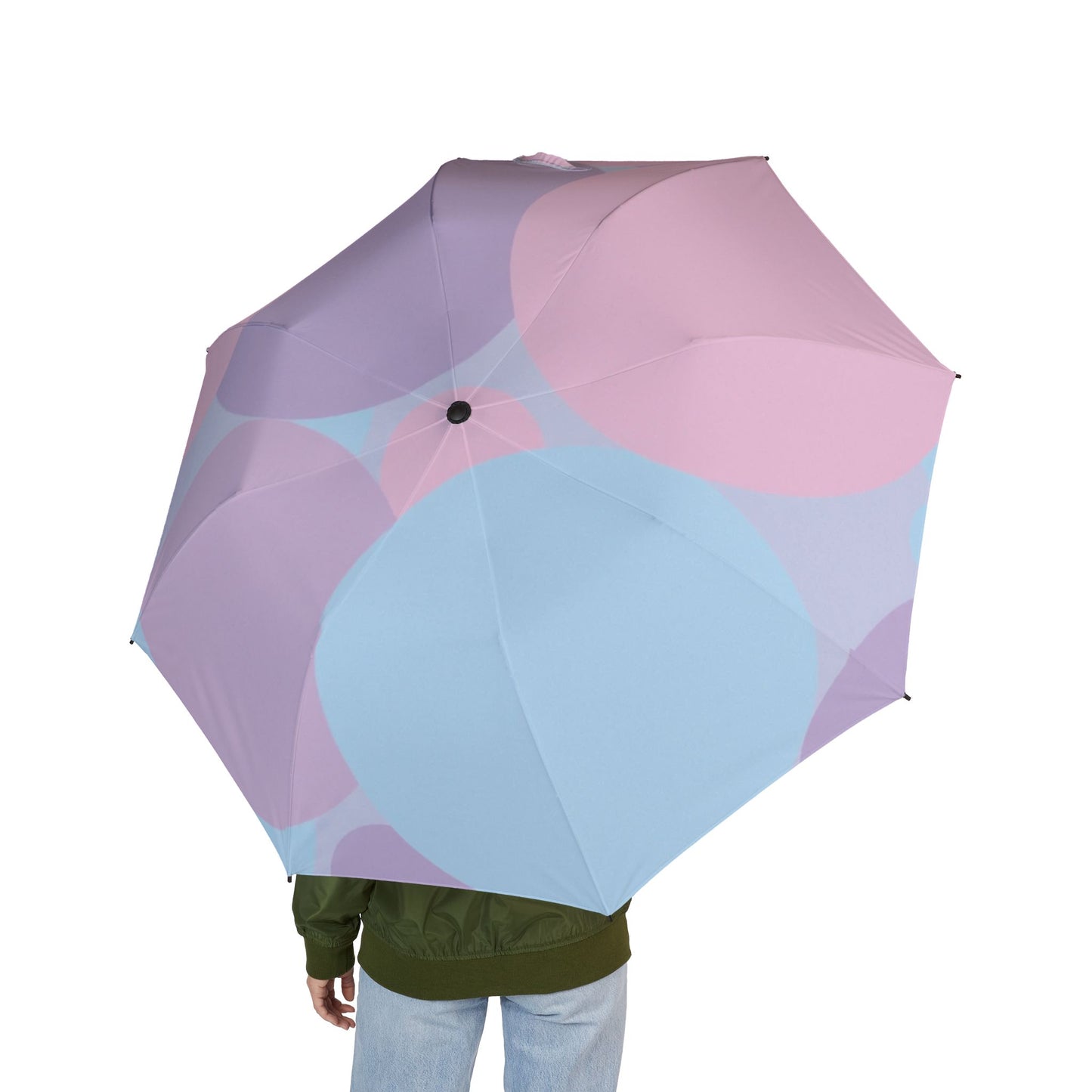 Pastel Purple and Mauve Patches Foldable Umbrella - Compact & Chic