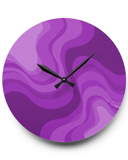 Wavey Purple Wavey 10.75" x 10.75" Round or Square Acrylic Wall Clock