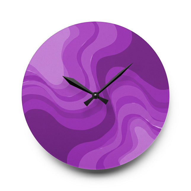 Wavey Purple Wavey 10.75" x 10.75" Round or Square Acrylic Wall Clock