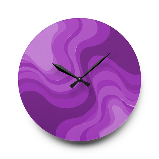 Wavey Purple Wavey 10.75" x 10.75" Round or Square Acrylic Wall Clock