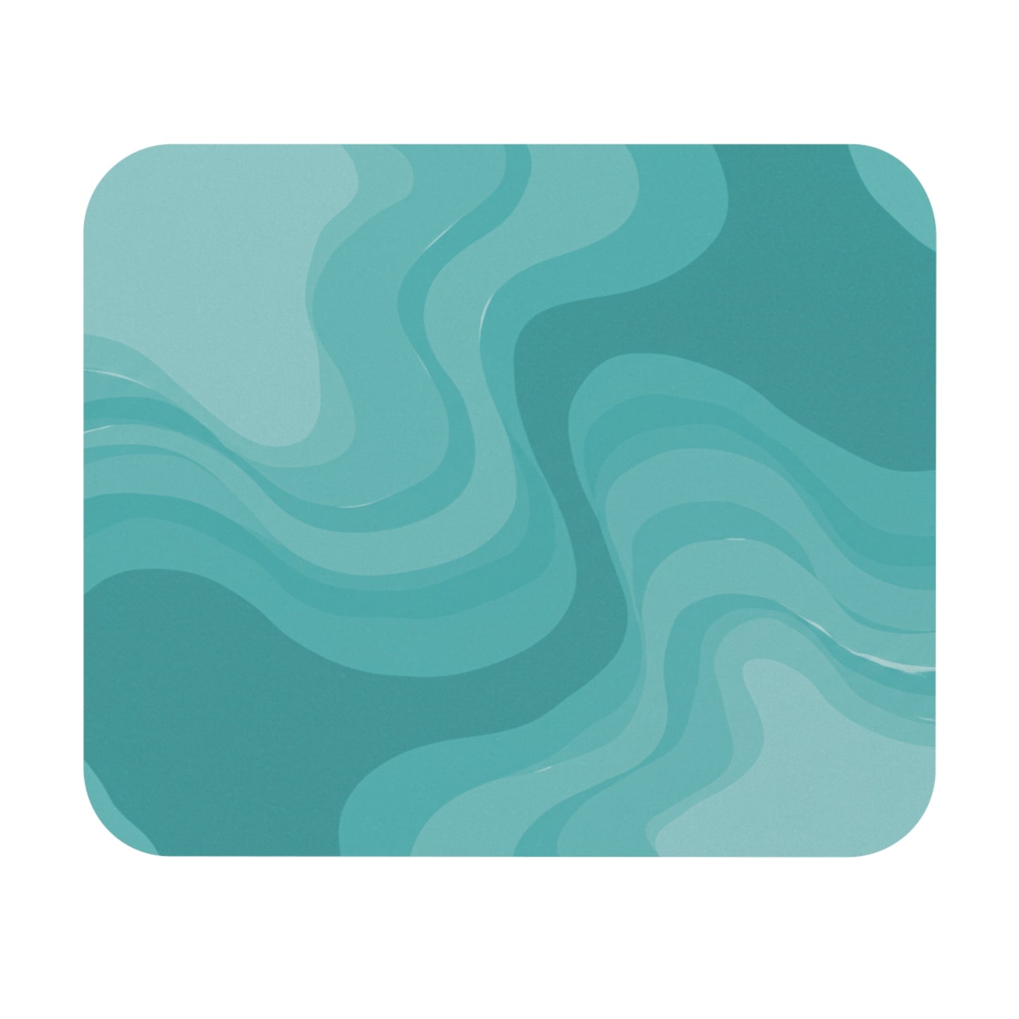 Tif Green Wavey Mouse Pad, 9" x 8" Rectangle