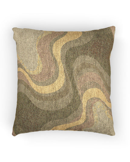 Brown Wavey Woven Pillow, 17" x 18"