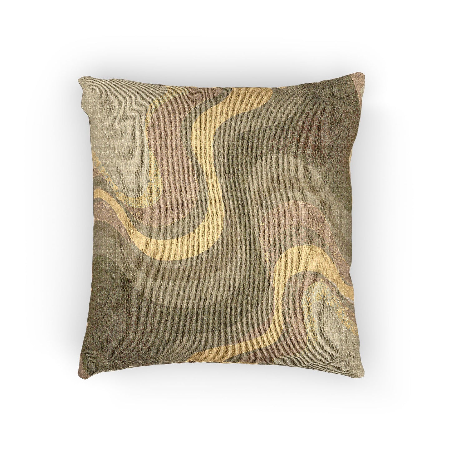 Brown Wavey Woven Pillow, 17" x 18"