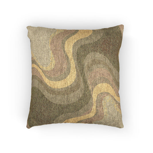 Brown Wavey Woven Pillow, 17" x 18"