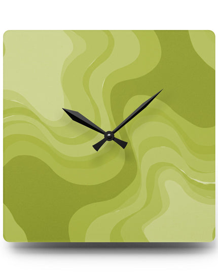 Lemon Wavey 10.75" x 10.75" Round or Square Acrylic Wall Clock