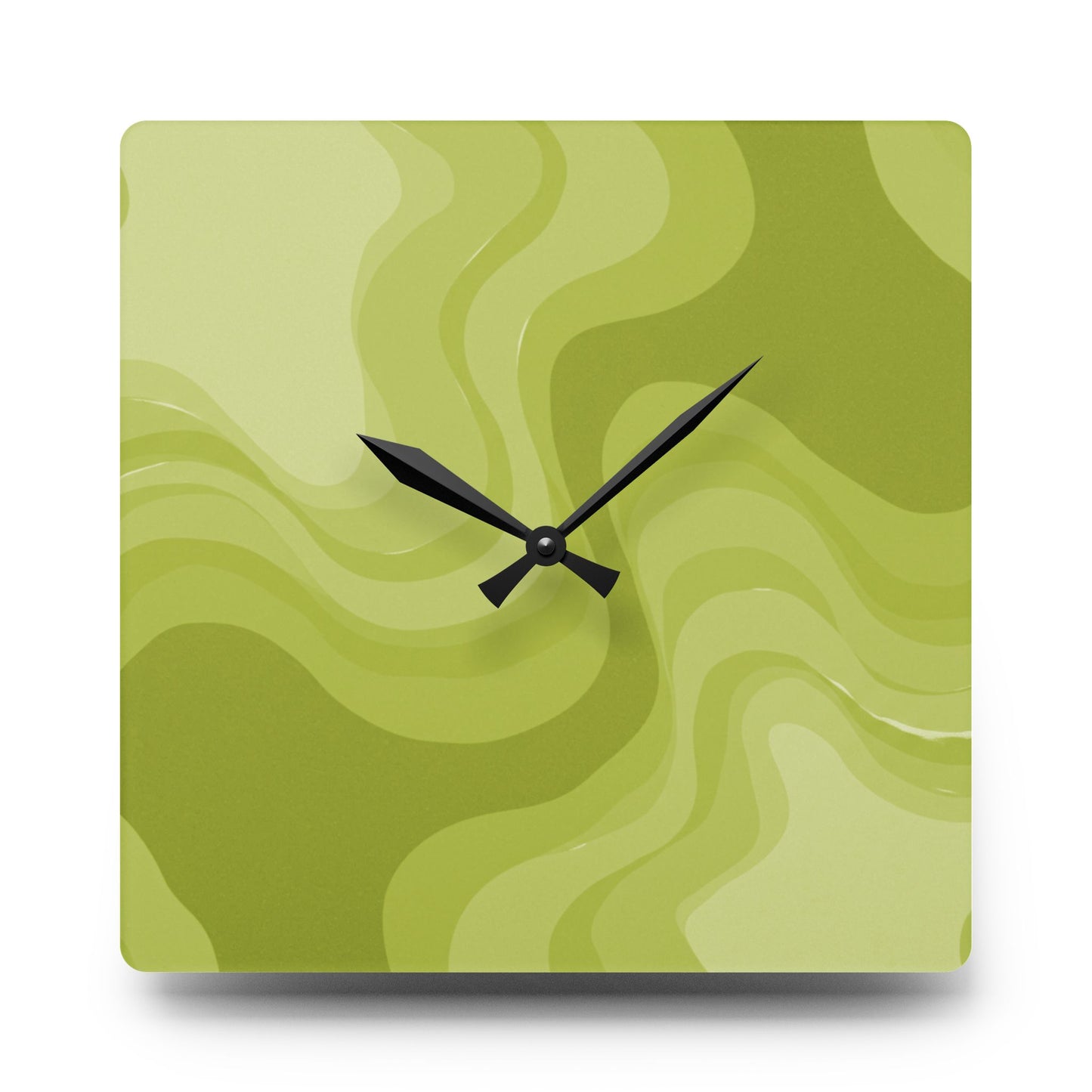 Lemon Wavey 10.75" x 10.75" Round or Square Acrylic Wall Clock