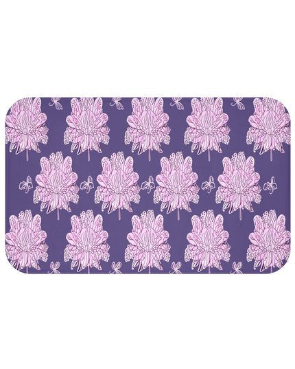 Magenta Floral Butterflies 34" x 21" Bath Mat