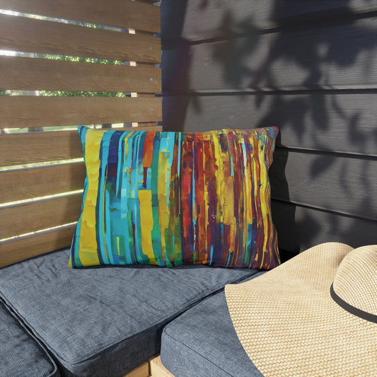 Striped Alpha 20" x 14" Outdoor Pillow
