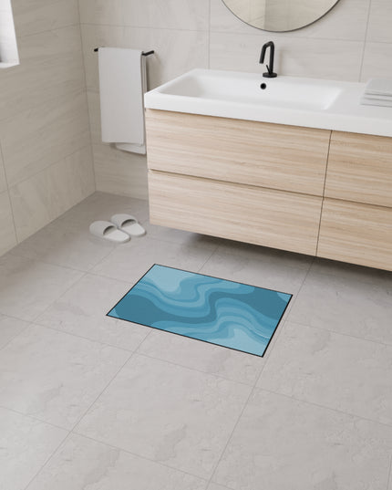Sky Blue Wavey 18" x 27" Heavy Duty Floor Mat