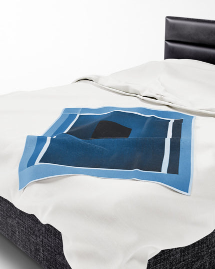 Blue Shadow Velveteen Plush Blanket, 30" x 40"
