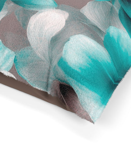 Tif Green Gray Floral Bunch Pet Bed, 50" × 40"