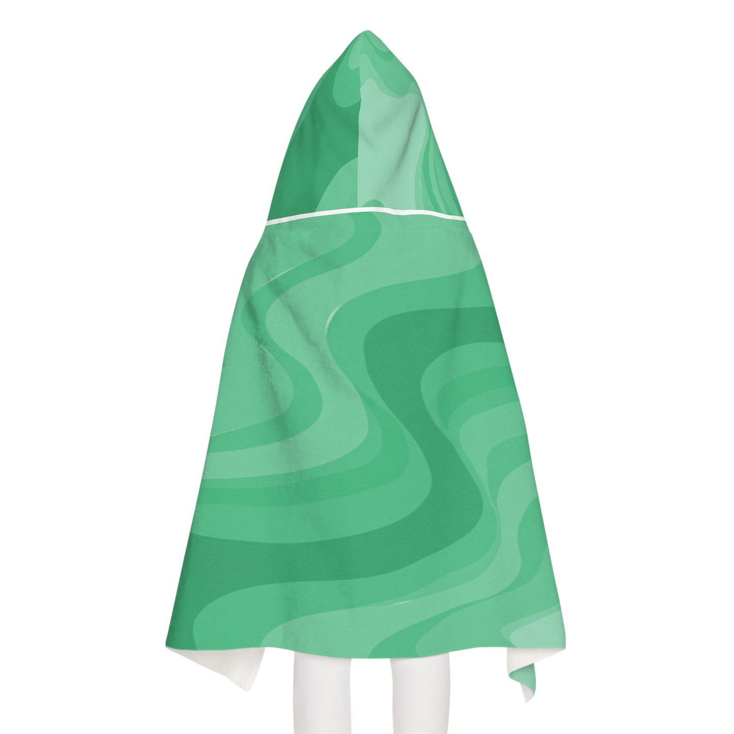 Mint Green Wavey Youth Hooded Towel, 24" x 48"