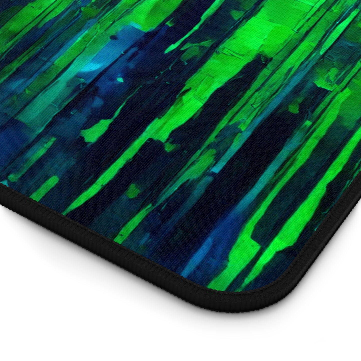 Striped Blue Green 12" x 22" Desk Mat