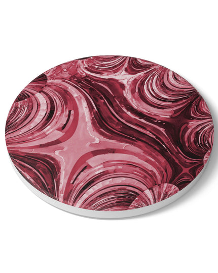 Uzi Spiral Ruby 4" x 4" Round Ceramic Coaster