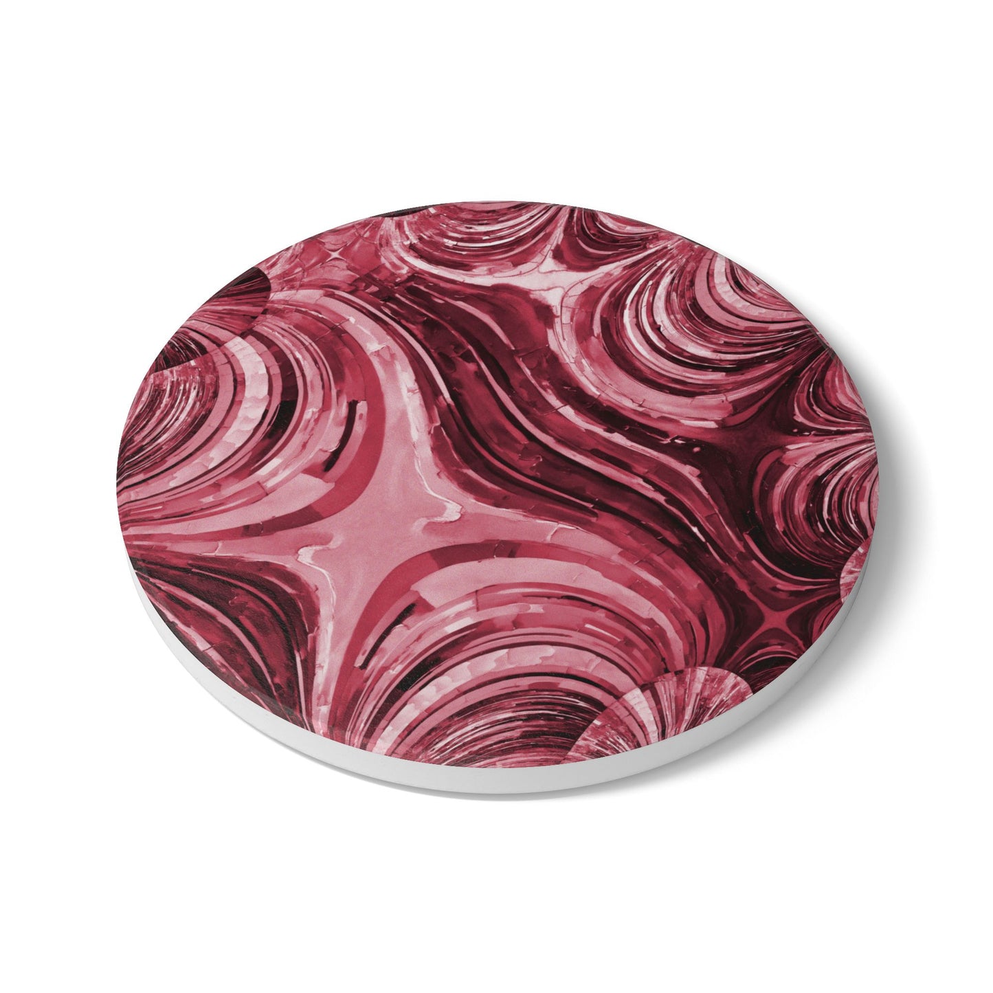 Uzi Spiral Ruby 4" x 4" Round Ceramic Coaster