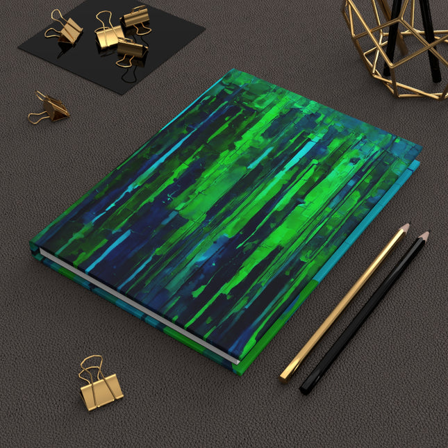 Striped Blue Green 5.75" x 8" Hardcover Journal Matte with 150 lined pages
