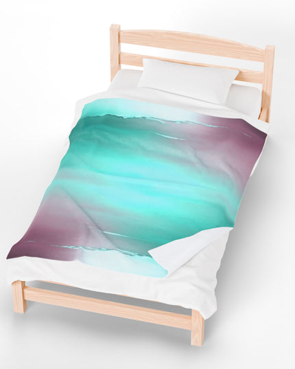 Green Sea Lavender Fog Velveteen Plush Blanket, 50" x 60"