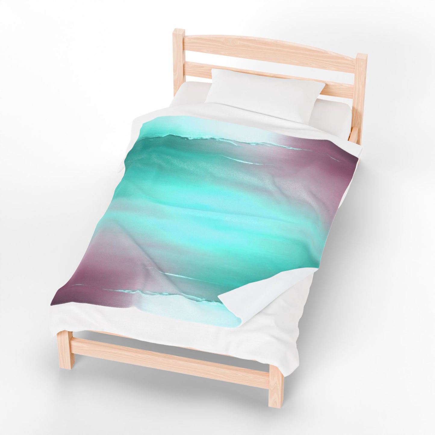 Green Sea Lavender Fog Velveteen Plush Blanket, 50" x 60"