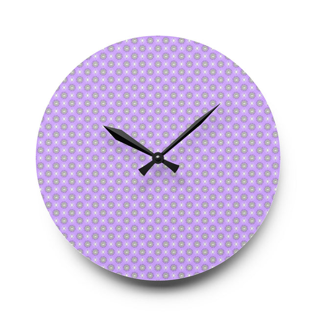 Lavender Star-crossed Bodies Acrylic Wall Clock, Round or Square, 10.75" x 10.75"