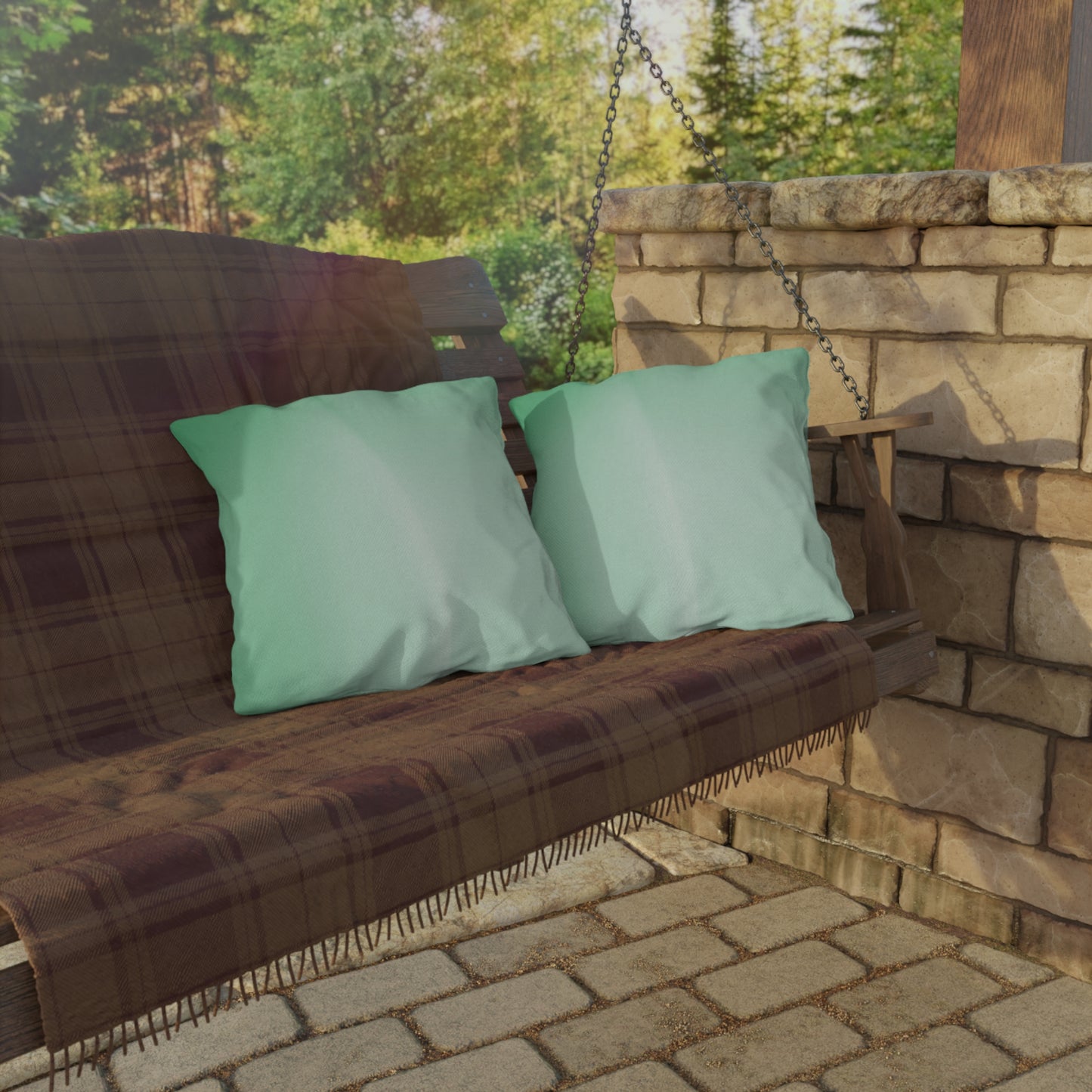 Mint Fade 18" x 18" Outdoor Pillow