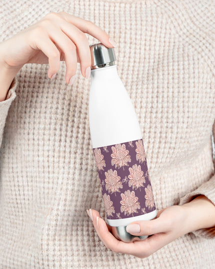 Pink Floral Butterflies 20oz Insulated Water Bottle