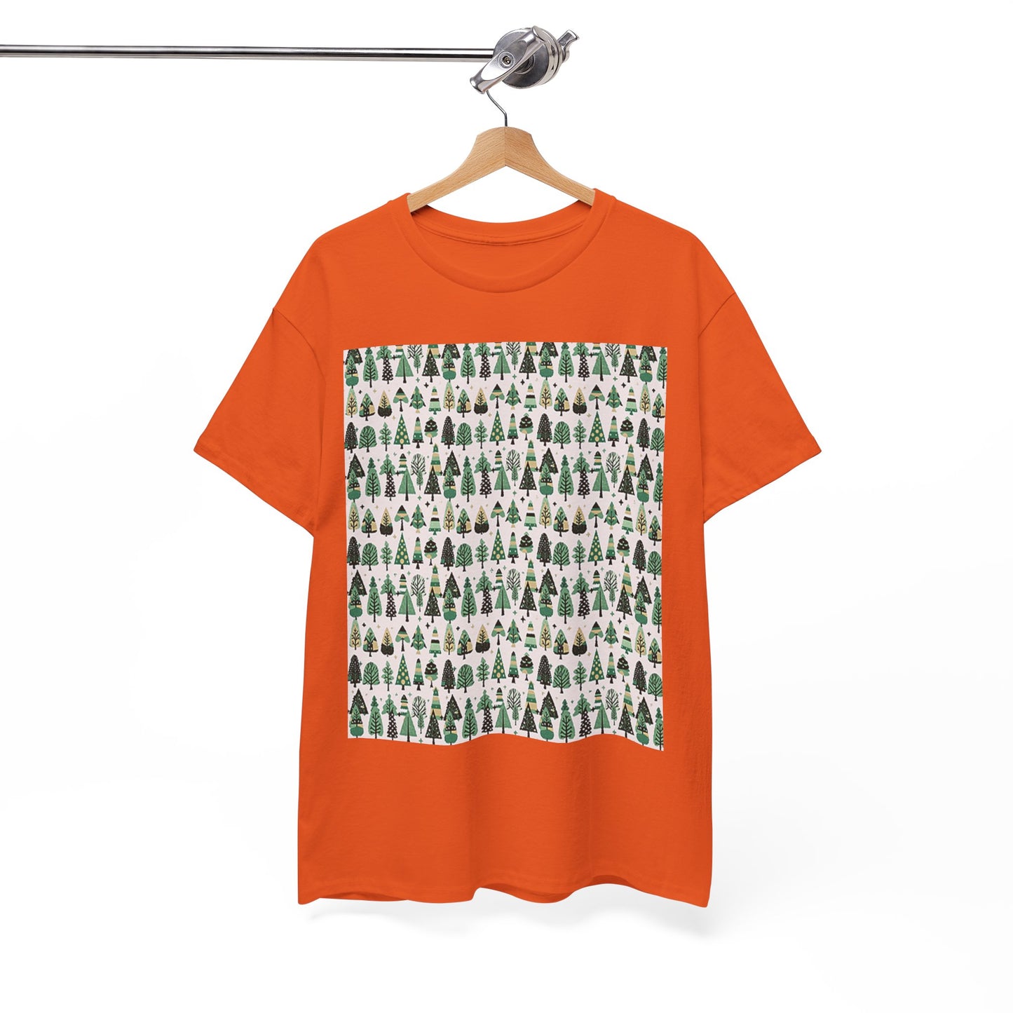 Mini Vintage Green Trees Unisex Heavy Cotton Tee, Large - XL - 2XL - 3XL