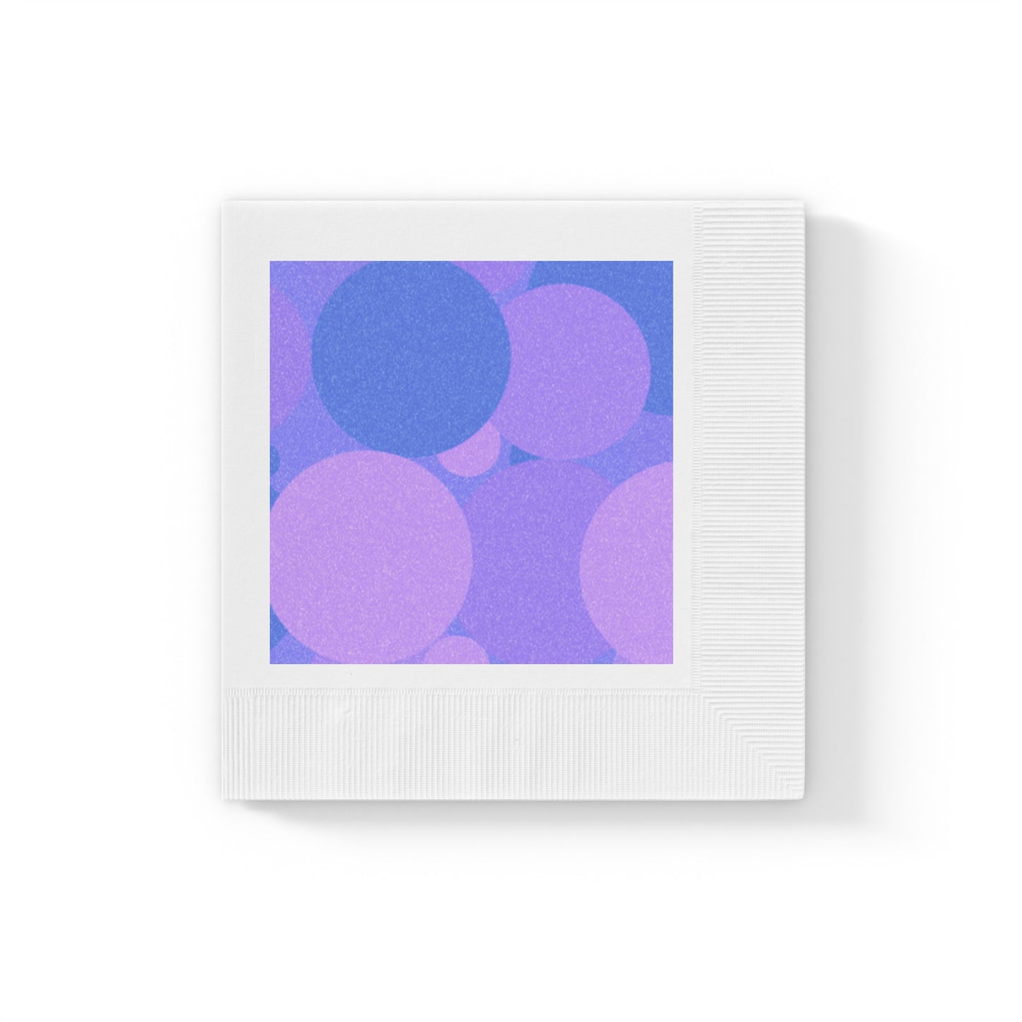 Pastel Purple Family Patches White Coined Napkins, 6.5" x 6.5"
