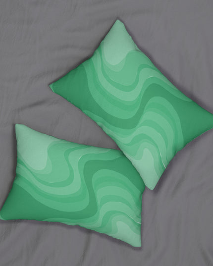 Mint Green Wavey Spun Polyester Lumbar Pillow, 20" x 14"