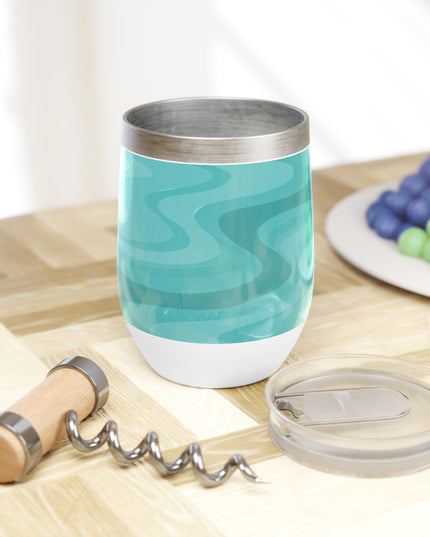 Tif Green Wavey 12 oz Chill Wine Tumbler