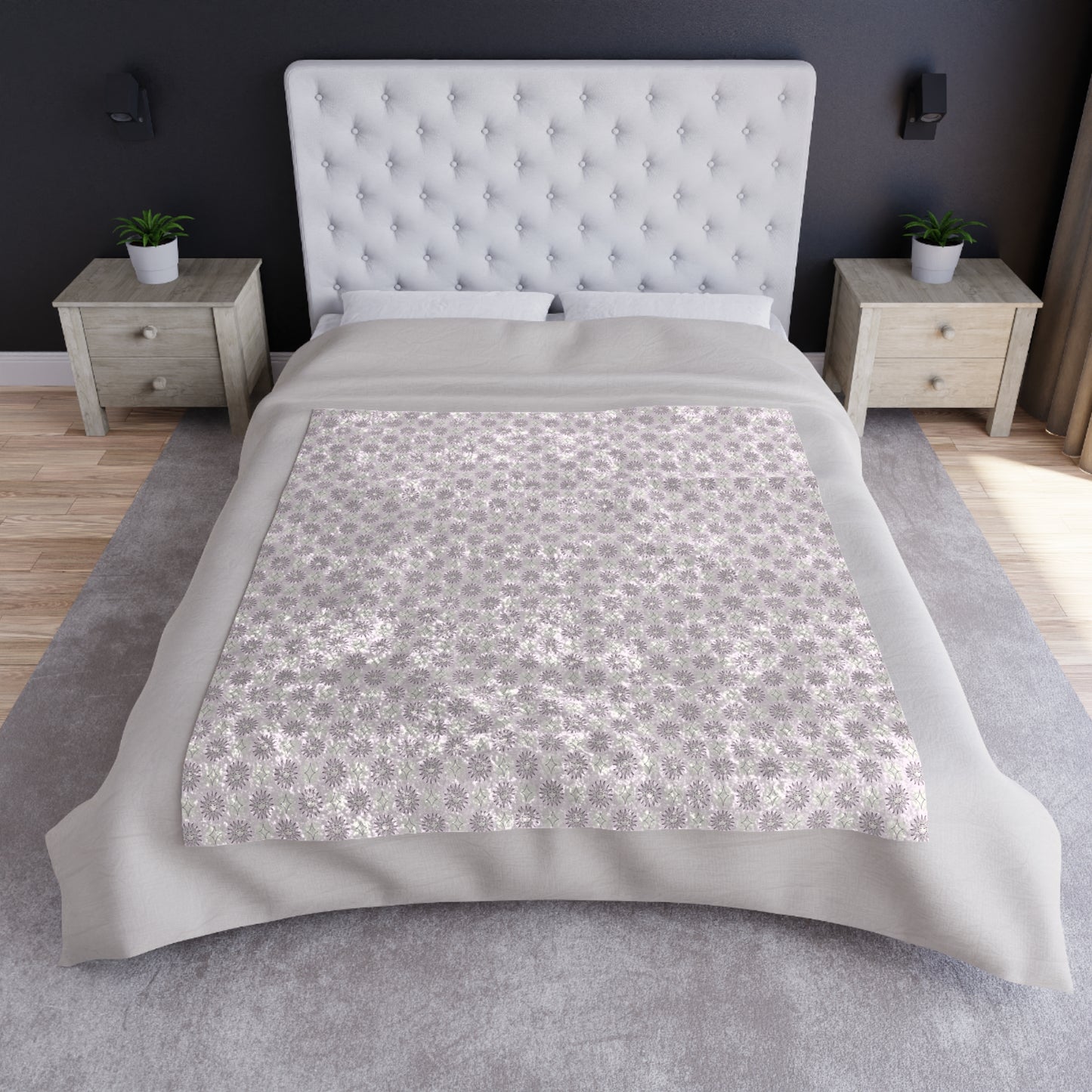 Pink Mornings Star-crossed Bodies Crushed Velvet Blanket, 50" x 60"