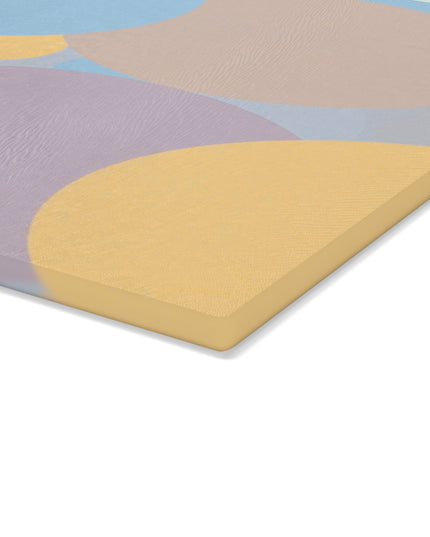 Pastel Baby Blue and Peach Patches 11" x 15" Glass Cutting Board
